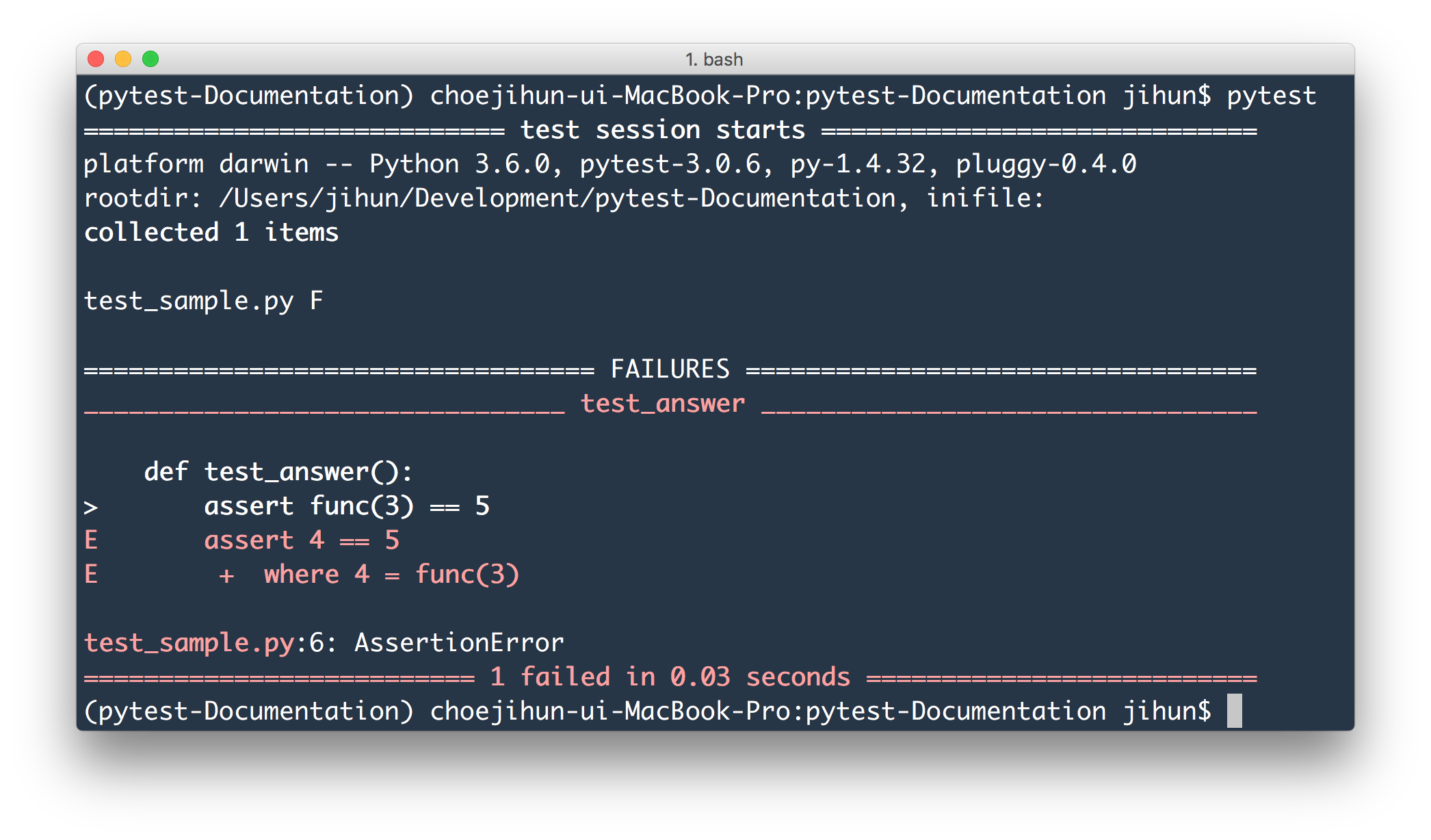 pytest doc 번역 - Installation and Getting Started – Jihun's Development Blog